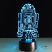 2019 3D Lamp Death Star War R2D2 BB-8 Darth Vader Stormtrooper Knight LED Table LIGHT Multicolor Cartoon Toy Luminaria AW-095