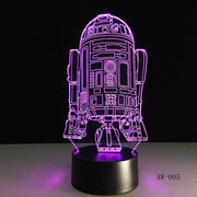 2019 3D Lamp Death Star War R2D2 BB-8 Darth Vader Stormtrooper Knight LED Table LIGHT Multicolor Cartoon Toy Luminaria AW-095