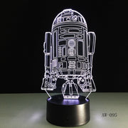 2019 3D Lamp Death Star War R2D2 BB-8 Darth Vader Stormtrooper Knight LED Table LIGHT Multicolor Cartoon Toy Luminaria AW-095