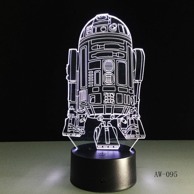 2019 3D Lamp Death Star War R2D2 BB-8 Darth Vader Stormtrooper Knight LED Table LIGHT Multicolor Cartoon Toy Luminaria AW-095