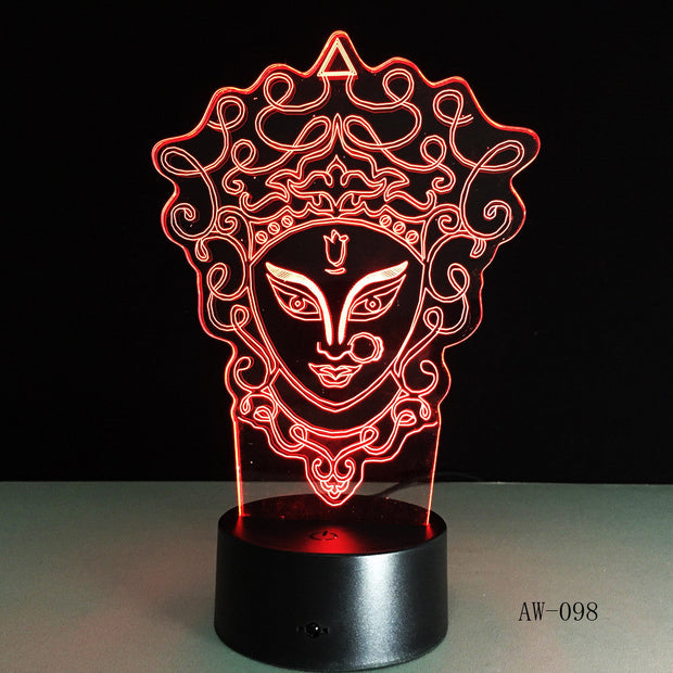 Unique Chinese Style 3D Peking Opera LED Lamp Innovative Gadget Decor 7 Colors Changing Night Light Home lighting RC Gift AW-098