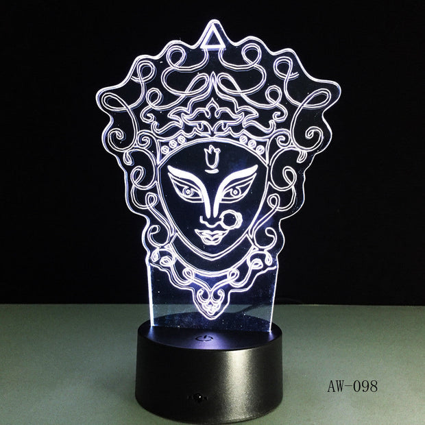 Unique Chinese Style 3D Peking Opera LED Lamp Innovative Gadget Decor 7 Colors Changing Night Light Home lighting RC Gift AW-098