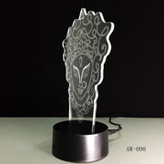 Unique Chinese Style 3D Peking Opera LED Lamp Innovative Gadget Decor 7 Colors Changing Night Light Home lighting RC Gift AW-098