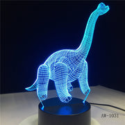 dinosau Shape USB 3D LED Lamp Night Light Acrylic Table lamp Touch 7 Colors Changing Sleeping Lamparas Light for Gift AW-1031