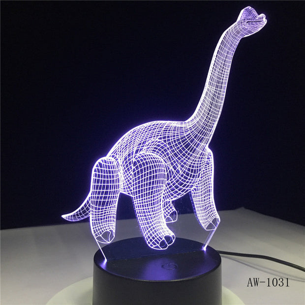 dinosau Shape USB 3D LED Lamp Night Light Acrylic Table lamp Touch 7 Colors Changing Sleeping Lamparas Light for Gift AW-1031