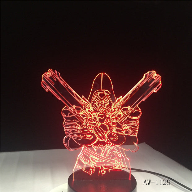 7 Color Changing Visual 3D LED FigureMan Nightlight Novelty Table Lamp Baby Sleep Light Bedroom Bedside Decor Gifts AW-1129