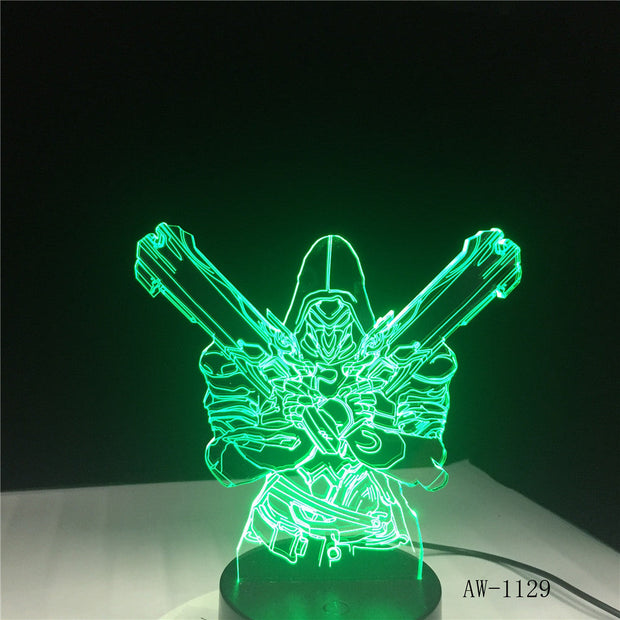 7 Color Changing Visual 3D LED FigureMan Nightlight Novelty Table Lamp Baby Sleep Light Bedroom Bedside Decor Gifts AW-1129