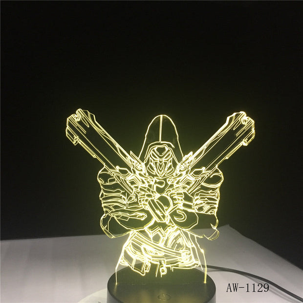 7 Color Changing Visual 3D LED FigureMan Nightlight Novelty Table Lamp Baby Sleep Light Bedroom Bedside Decor Gifts AW-1129