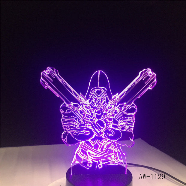7 Color Changing Visual 3D LED FigureMan Nightlight Novelty Table Lamp Baby Sleep Light Bedroom Bedside Decor Gifts AW-1129