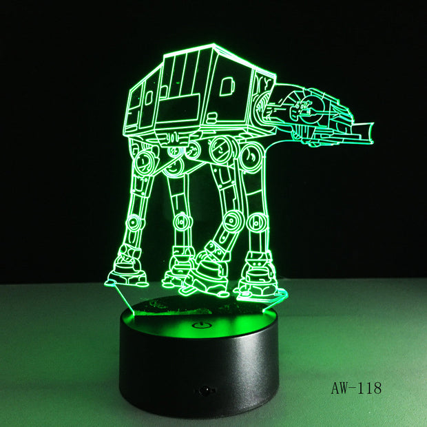 USB Novelty Night Light Imperial Walker AT-AT Star Wars 3D Bulbing Desk Table Lamp Led Stick Touch Engraving USB Led Lamp AW-118