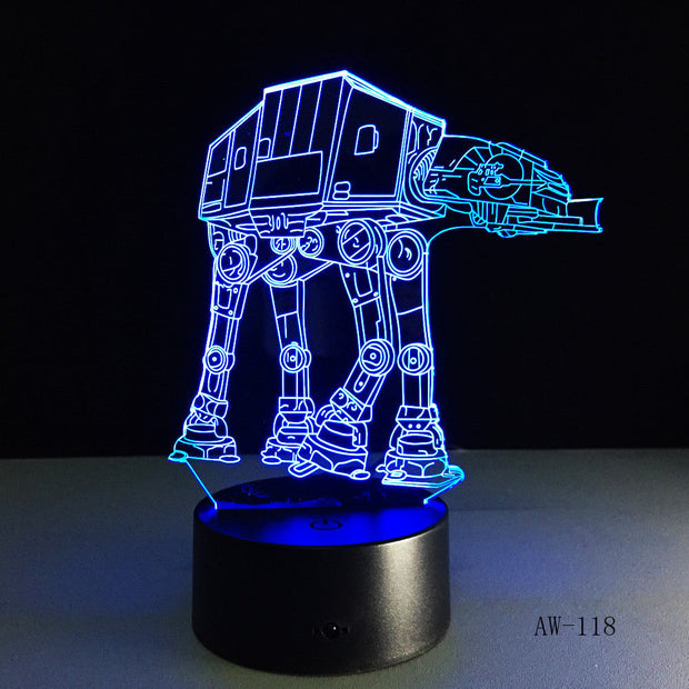 USB Novelty Night Light Imperial Walker AT-AT Star Wars 3D Bulbing Desk Table Lamp Led Stick Touch Engraving USB Led Lamp AW-118