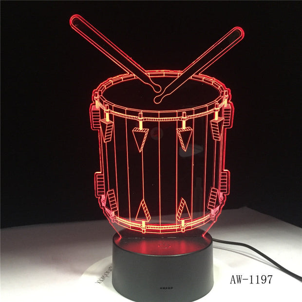 Drum 3D Lamp