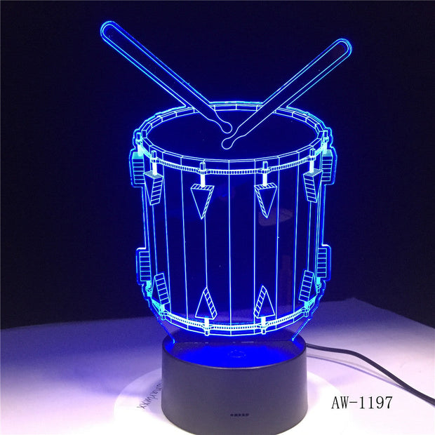 Drum 3D Lamp