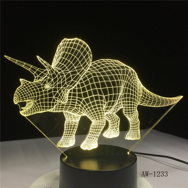 Dinosaur 3d Bulbing Light LED Night Lamp Color Changing Touch Switch Luminaria Atmosphere Indoor Lampara Office Light AW-1233