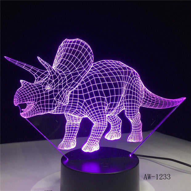 Dinosaur 3d Bulbing Light LED Night Lamp Color Changing Touch Switch Luminaria Atmosphere Indoor Lampara Office Light AW-1233