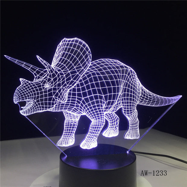 Dinosaur 3d Bulbing Light LED Night Lamp Color Changing Touch Switch Luminaria Atmosphere Indoor Lampara Office Light AW-1233