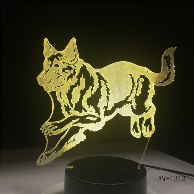 German Shepherd 3D Lamp