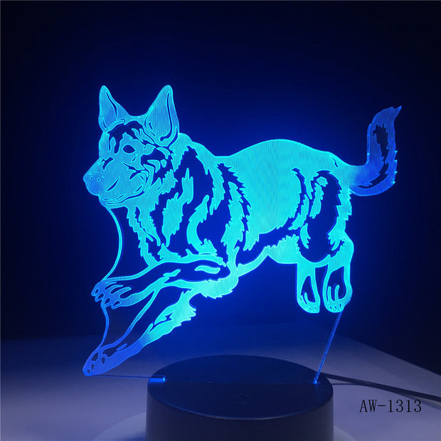 German Shepherd 3D Lamp
