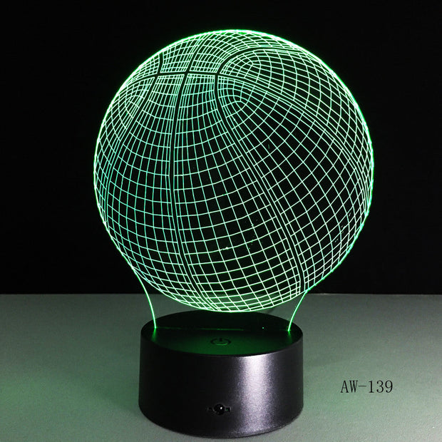 3D Basketball Sport Home Decoration LED illusion Touch Usb 7 Color Change Lamp Bedroom Night Light Child Boys Man Gift AW-139