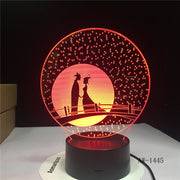 Unique Gifts Romantic Love Fairytale 3D Led Night Light 7 Color Change Novelty Table Lamp Home Decor Bedside LED Lamp AW-1445