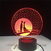 Unique Gifts Romantic Love Fairytale 3D Led Night Light 7 Color Change Novelty Table Lamp Home Decor Bedside LED Lamp AW-1445