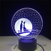 Unique Gifts Romantic Love Fairytale 3D Led Night Light 7 Color Change Novelty Table Lamp Home Decor Bedside LED Lamp AW-1445