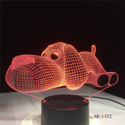 Dog Lamp 3D Night Light Kids Toy LED 3D Touch Table Lamp 7 Colors Flashing LED Light Christmas Decorations for Home 1452