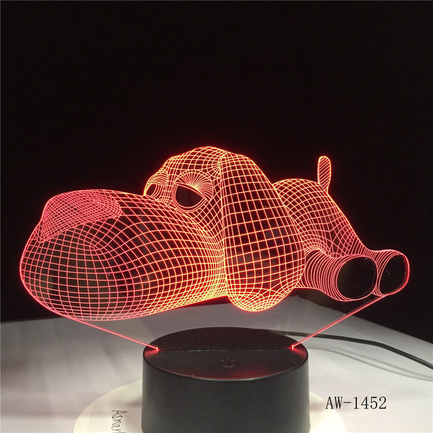 Dog Lamp 3D Night Light Kids Toy LED 3D Touch Table Lamp 7 Colors Flashing LED Light Christmas Decorations for Home 1452