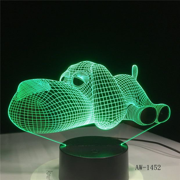 Dog Lamp 3D Night Light Kids Toy LED 3D Touch Table Lamp 7 Colors Flashing LED Light Christmas Decorations for Home 1452