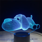 Dog Lamp 3D Night Light Kids Toy LED 3D Touch Table Lamp 7 Colors Flashing LED Light Christmas Decorations for Home 1452