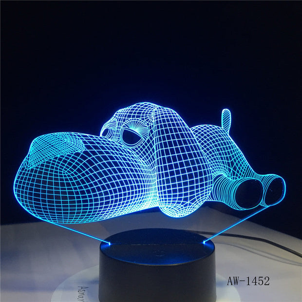 Dog Lamp 3D Night Light Kids Toy LED 3D Touch Table Lamp 7 Colors Flashing LED Light Christmas Decorations for Home 1452