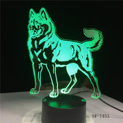 3D LED Night Light Doberman Pinscher Dog with 7 Colors Light for Home Decoration Lamp Visualization Optical Illusion AW-1453