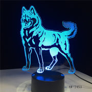 3D LED Night Light Doberman Pinscher Dog with 7 Colors Light for Home Decoration Lamp Visualization Optical Illusion AW-1453