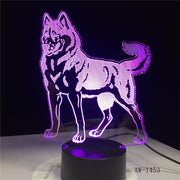 3D LED Night Light Doberman Pinscher Dog with 7 Colors Light for Home Decoration Lamp Visualization Optical Illusion AW-1453