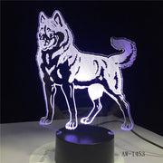 3D LED Night Light Doberman Pinscher Dog with 7 Colors Light for Home Decoration Lamp Visualization Optical Illusion AW-1453