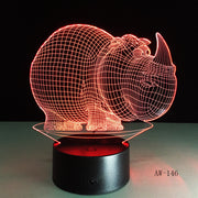 Rhinoceros 3D Lamp