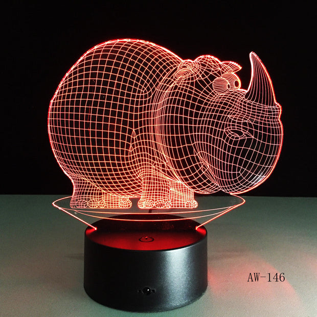 Rhinoceros 3D Lamp