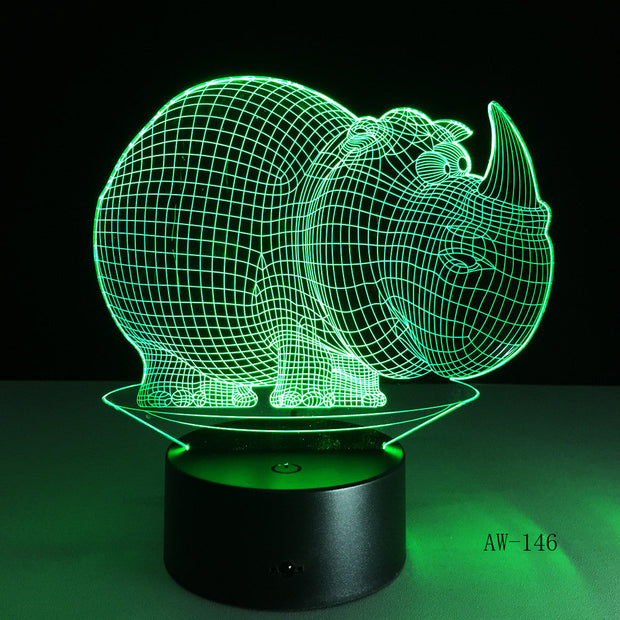 Rhinoceros 3D Lamp