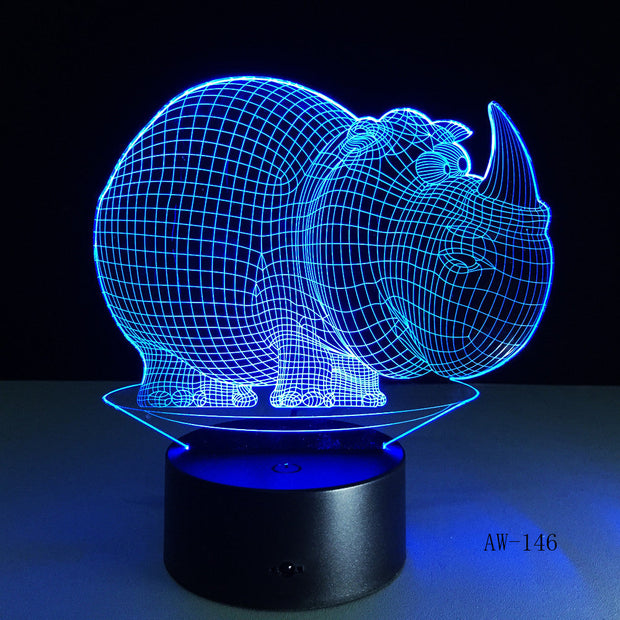 Rhinoceros 3D Lamp