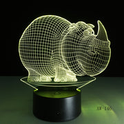 Rhinoceros 3D Lamp