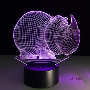 Rhinoceros 3D Lamp