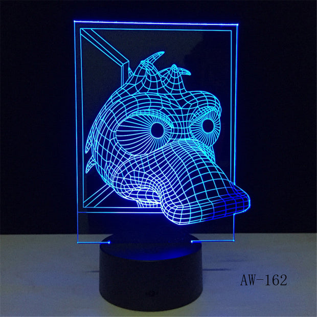 3D LED Lamp Duck lamparas led infantil USB Base 7 Colors Change Night Light Decor Christmas Girl Kid Gift Girl AW-162