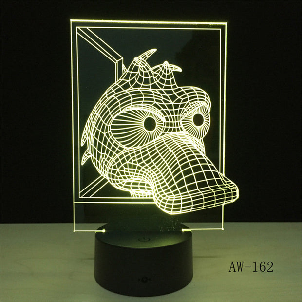 3D LED Lamp Duck lamparas led infantil USB Base 7 Colors Change Night Light Decor Christmas Girl Kid Gift Girl AW-162