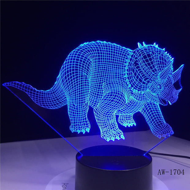 Triceratops Anchiceratops Dinosaur USB Night Light Multicolor Lava LED Lighting Luminaria Table Kids Gifts Decorative AW-1704