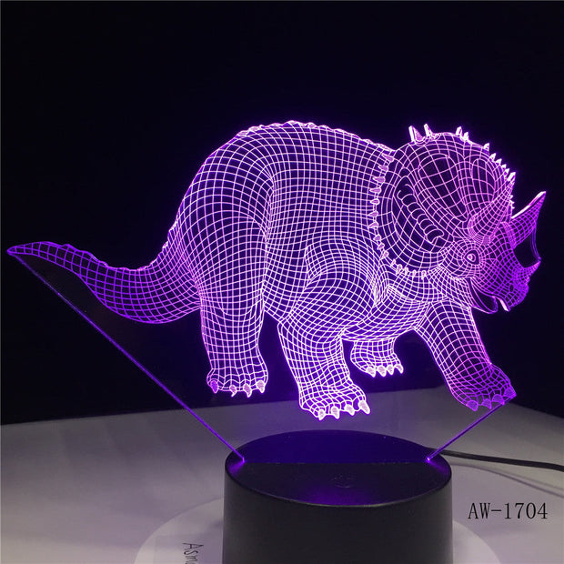 Triceratops Anchiceratops Dinosaur USB Night Light Multicolor Lava LED Lighting Luminaria Table Kids Gifts Decorative AW-1704