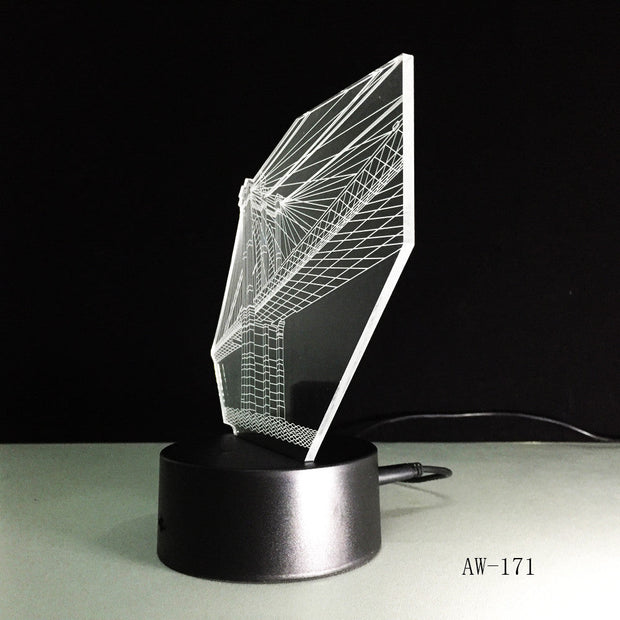 7 Color Bridge Lamp 3D Visual Led Night Lights for Kid Touch USB Table Lampara Lampe Baby Sleeping Nightlight Sensor Lamp AW-171