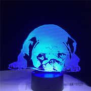 Sleeping Dog Bulldog Poodle Jack Russell Terrier Rottweiler Dobermann 3D Visual Illusion Lamp Kid Night Light Style Lamp AW-1723