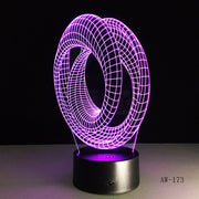 3D Abstract Graphics Night Lamp 7 Colorful Touch Changing Acrylic Light Table Lamp Bedside Decorative Lava Lamp for Kids AW-173