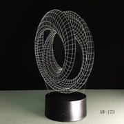 3D Abstract Graphics Night Lamp 7 Colorful Touch Changing Acrylic Light Table Lamp Bedside Decorative Lava Lamp for Kids AW-173