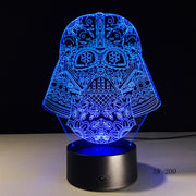 Star War Figure Darth Vader 3D Led 7 Colors Sleeping Night light Touch Senser USB Table Illusion Mood Dimming Lamp AW-200